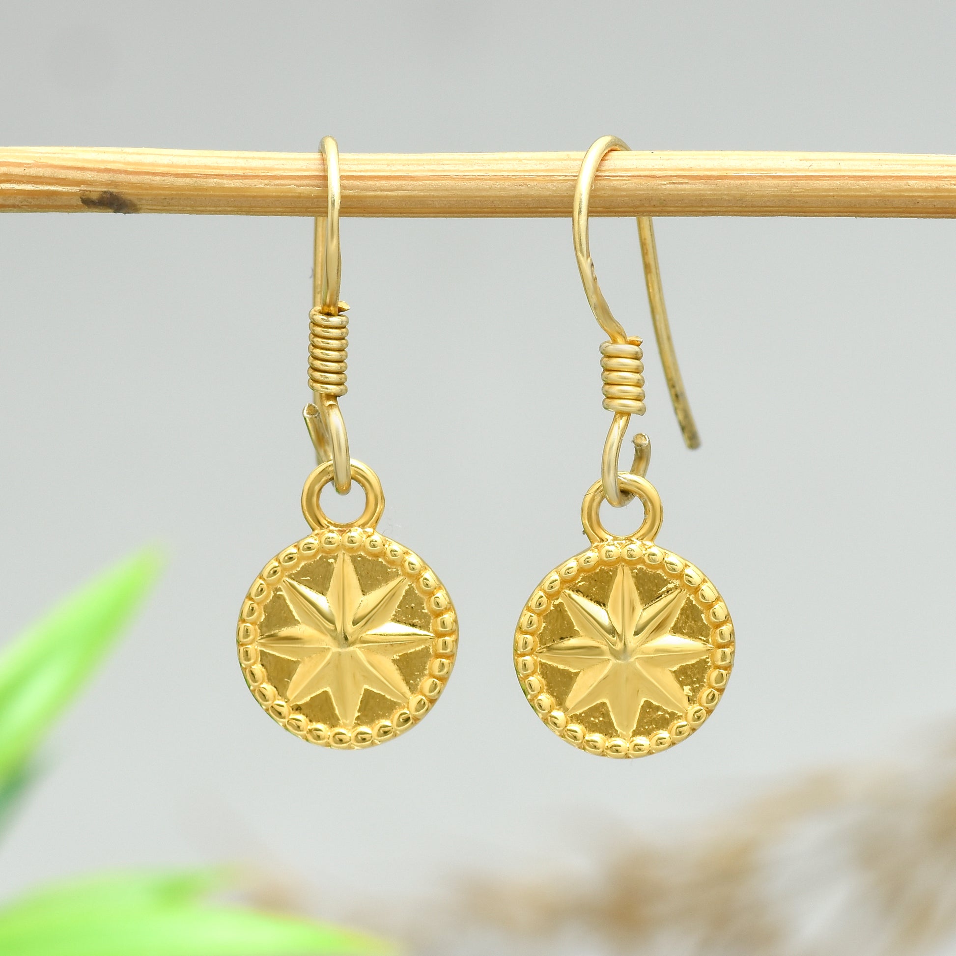 Celestial Star Disc Earrings - Certified 925 Silver