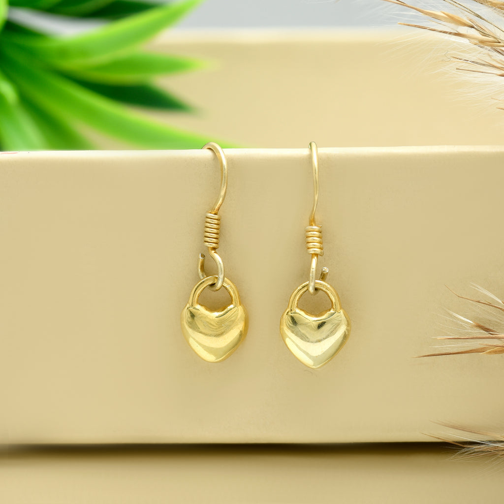 Minimalist Heart Dangle 925 Silver Earrings | Lightweight Charm