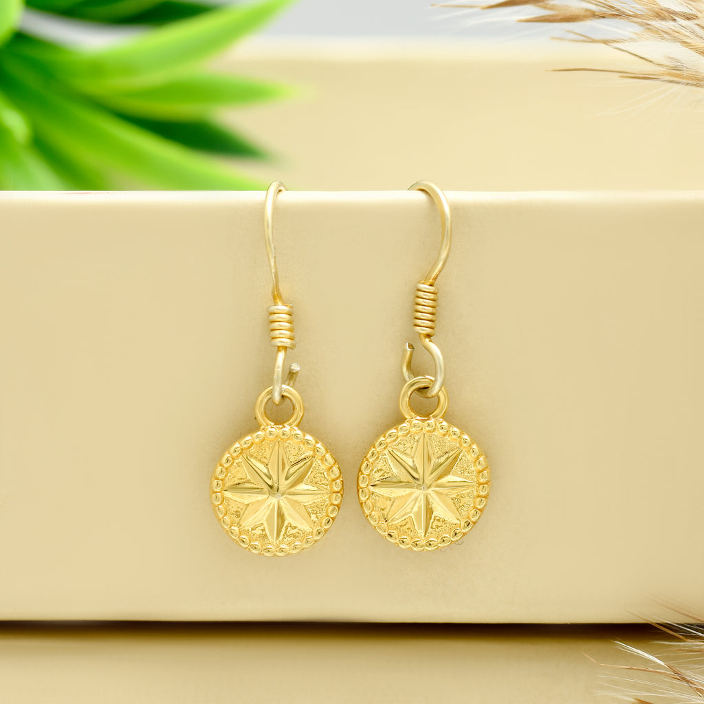 Celestial Star Disc Earrings - Certified 925 Silver