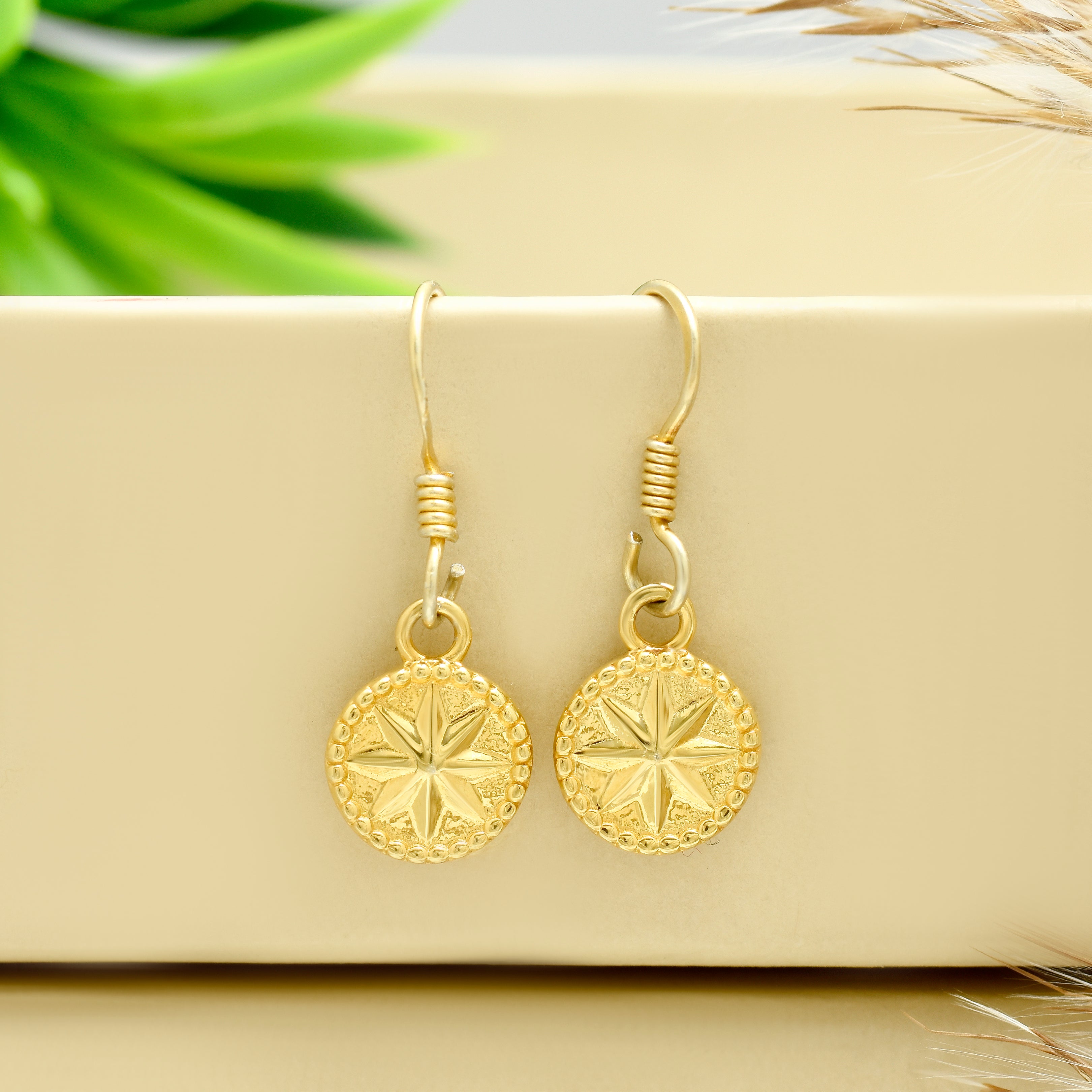 Celestial Star Disc Earrings - Certified 925 Silver