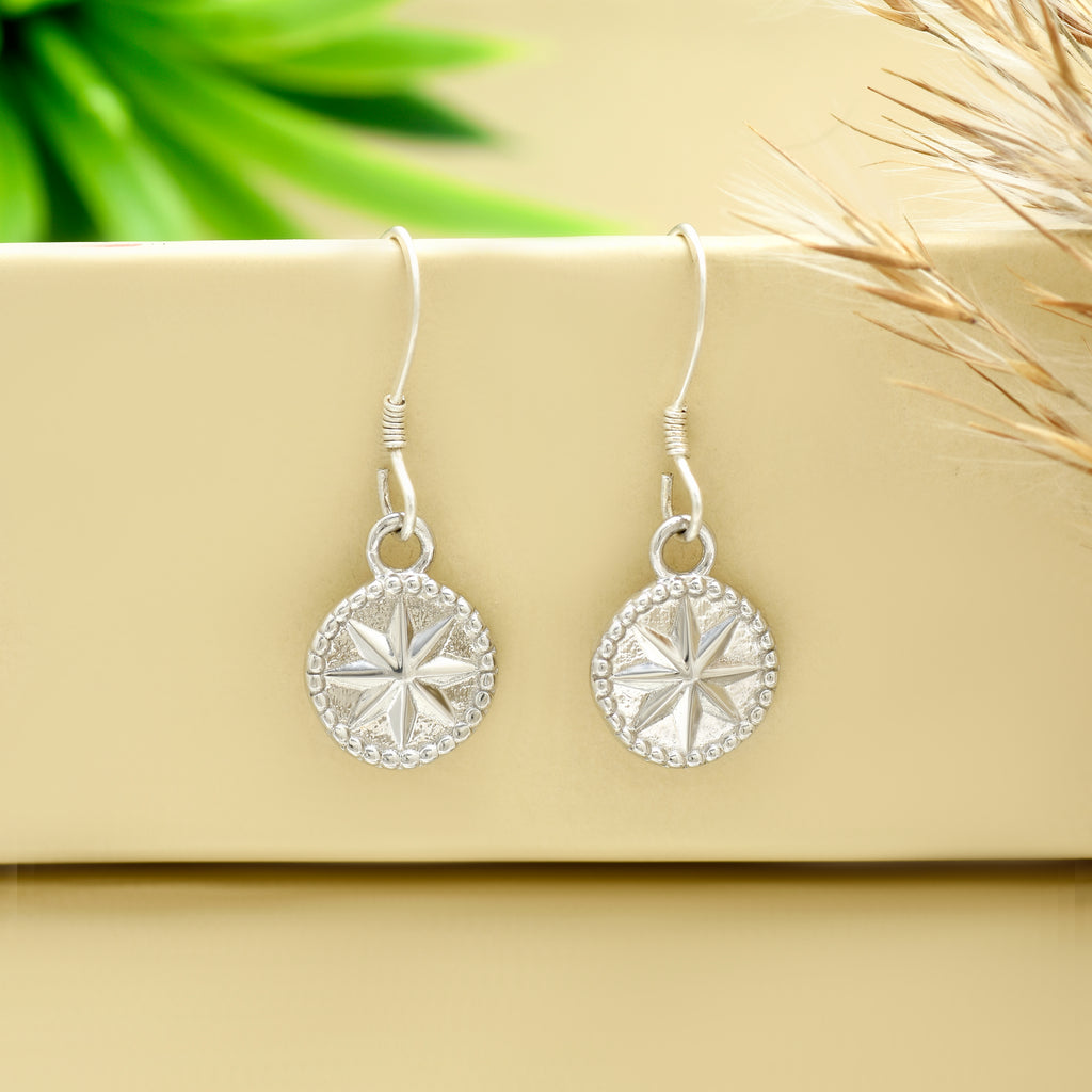 Celestial Star Disc Earrings - Certified 925 Silver