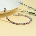 925 Silver Multi-Sapphire Tennis Bracelet