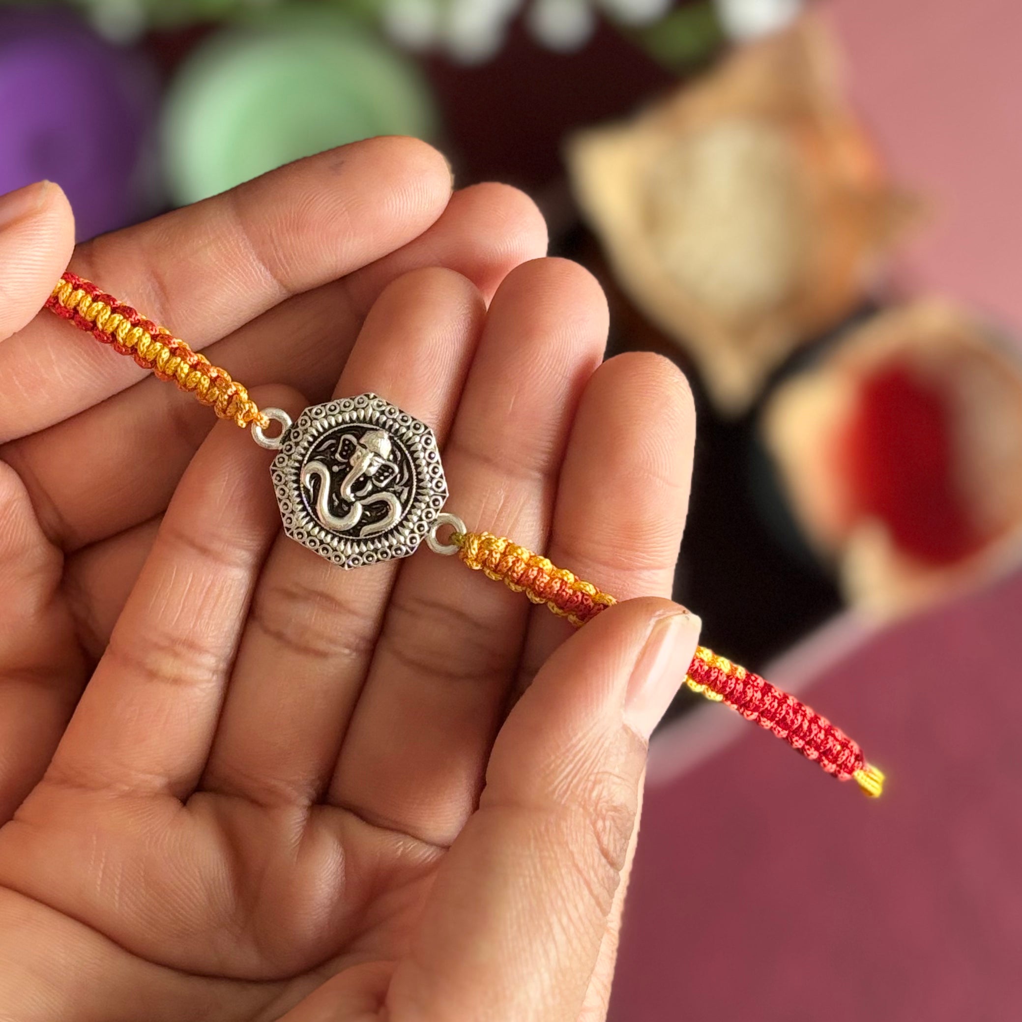 Ganpati's Grace Rakhi Crafted in 925 Silver