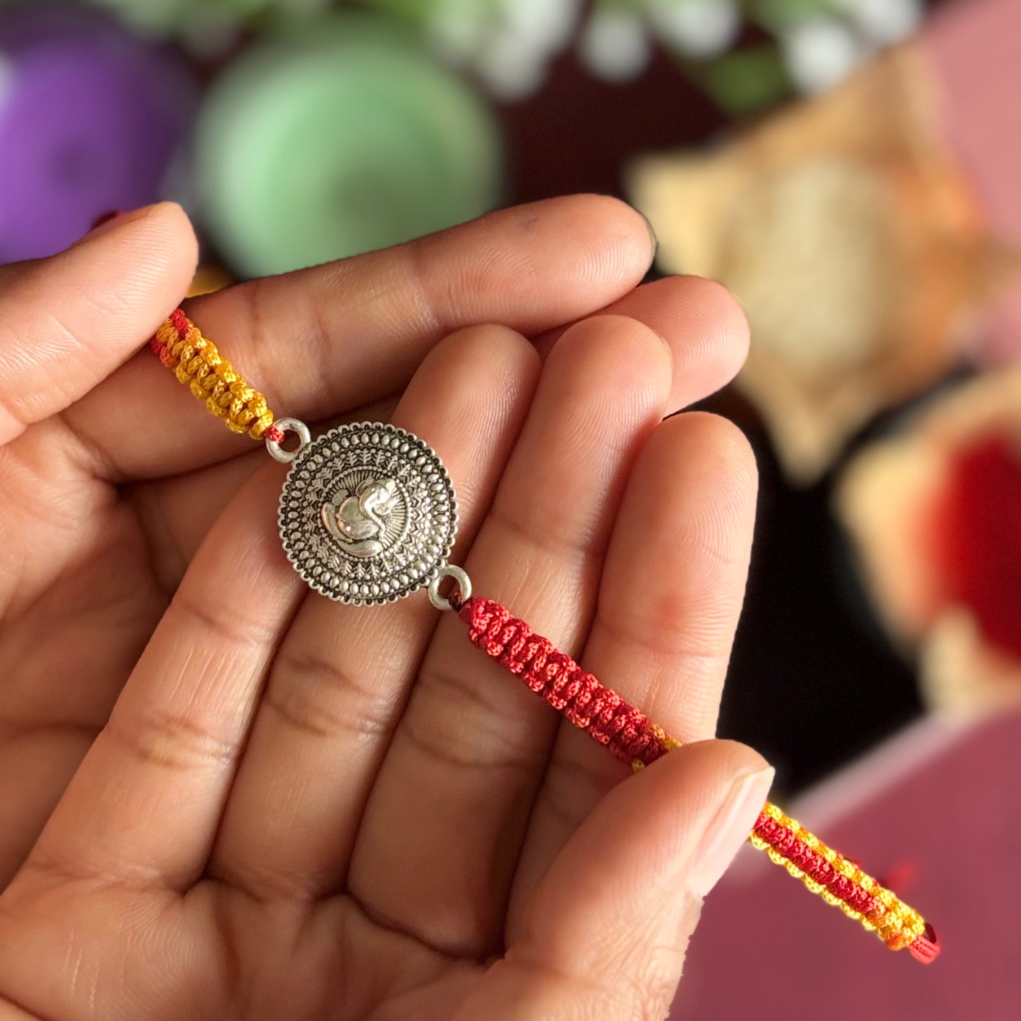 Sacred Bond with Ganpati – 925 Silver Rakhi for Divine Raksha
