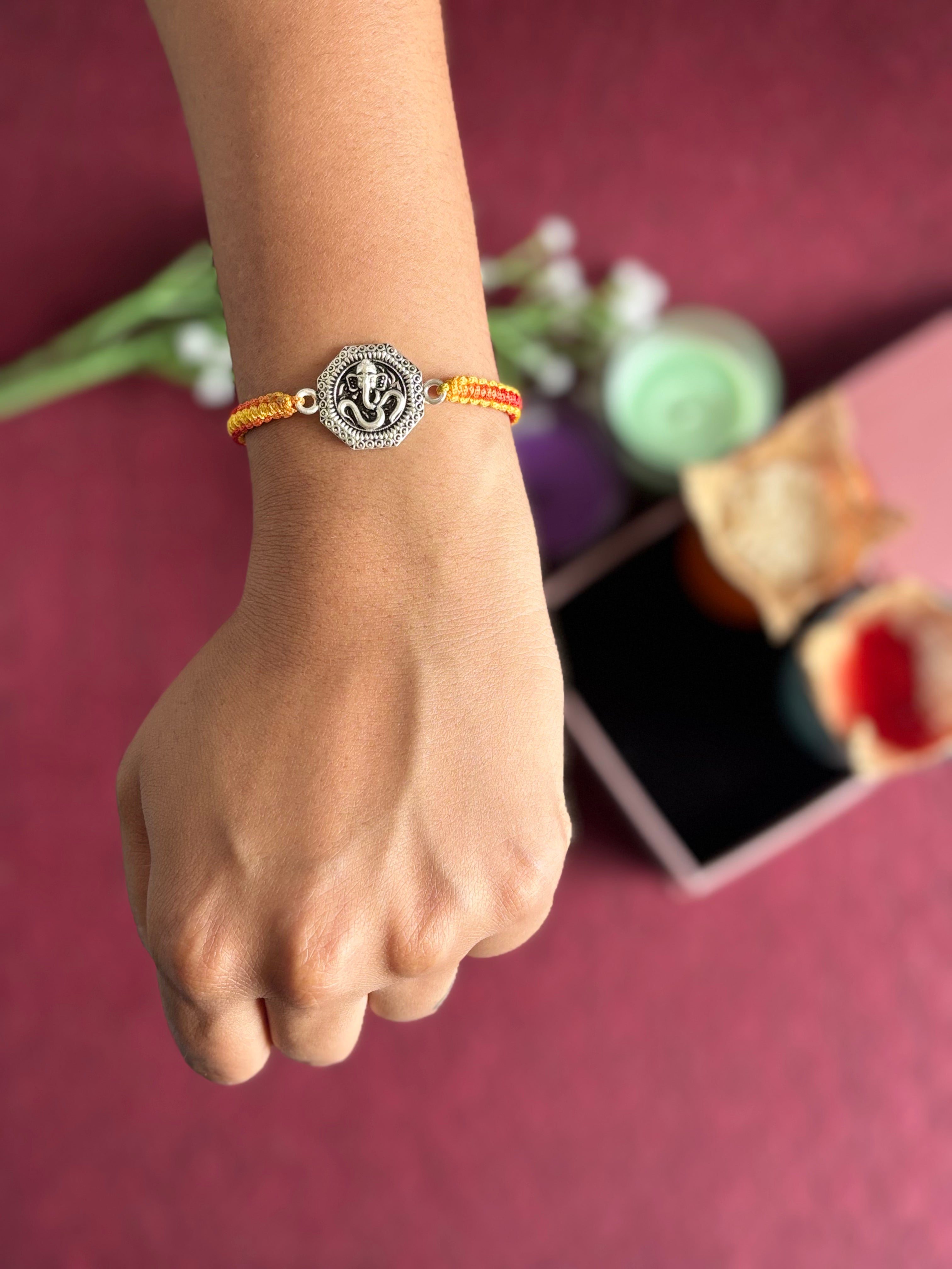 Ganpati's Grace Rakhi Crafted in 925 Silver