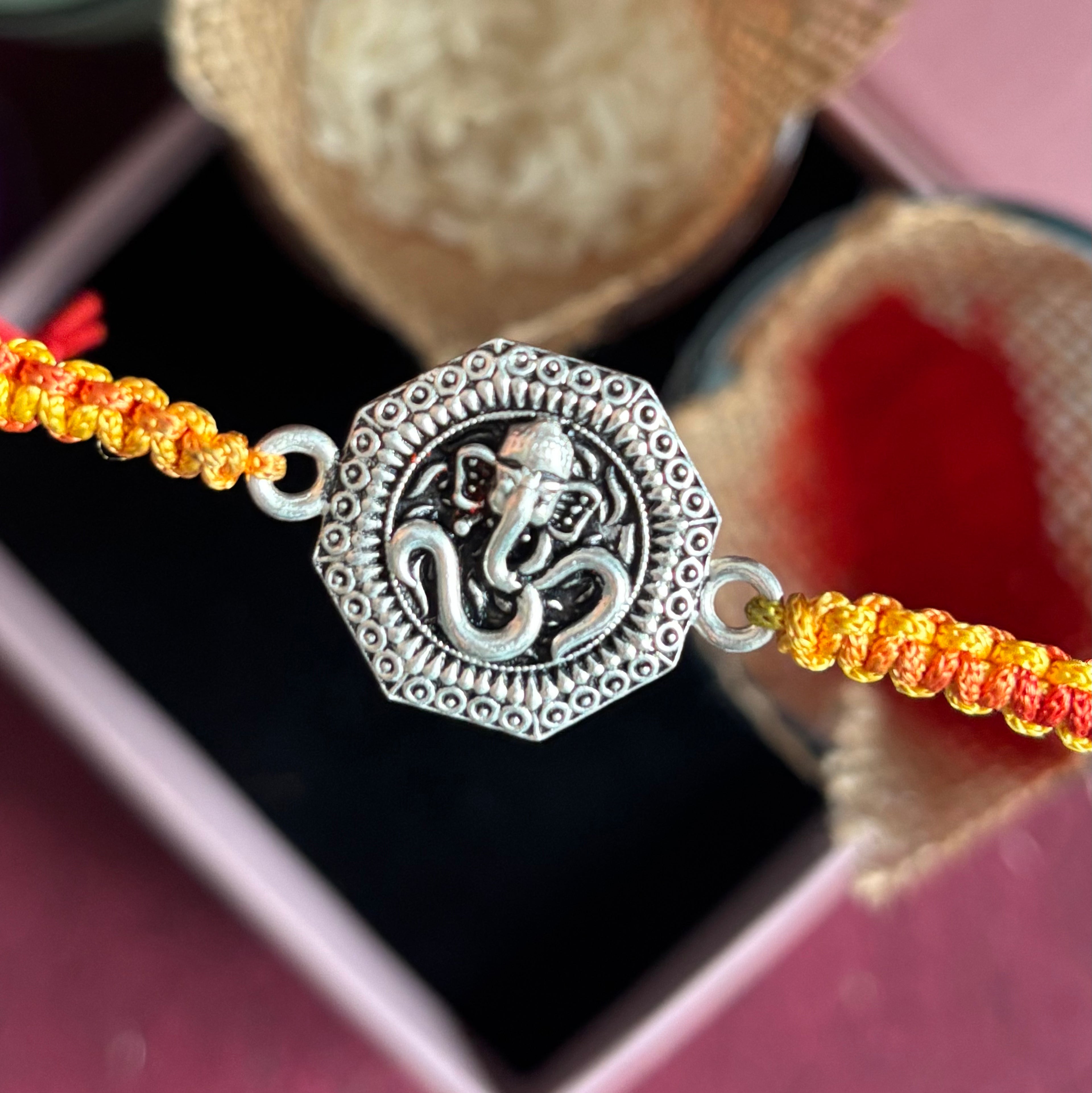 Ganpati's Grace Rakhi Crafted in 925 Silver