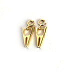 Modern V-Shape Drop Earrings - 925 Silver (Gold Plated)