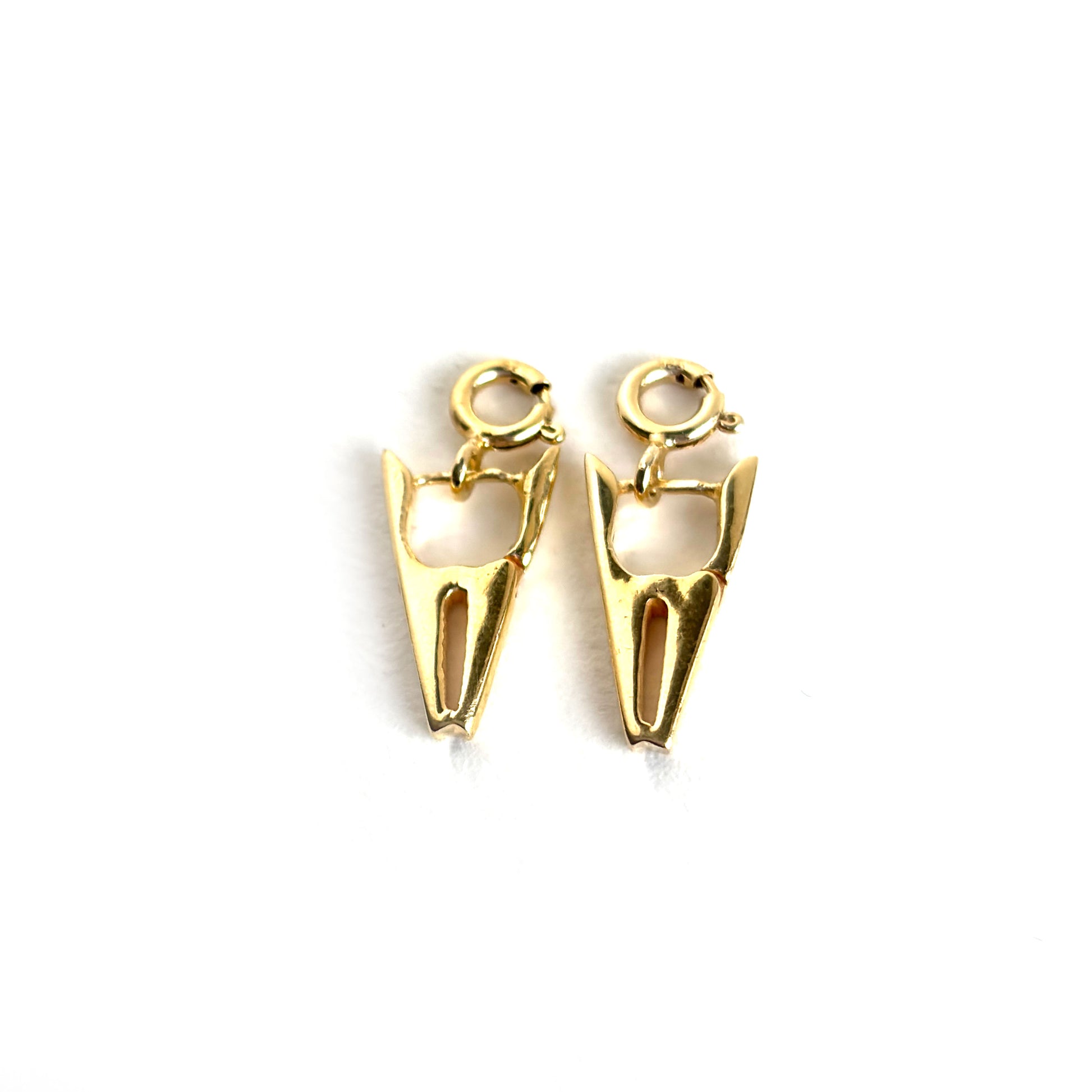 Modern V-Shape Drop Earrings - 925 Silver (Gold Plated)
