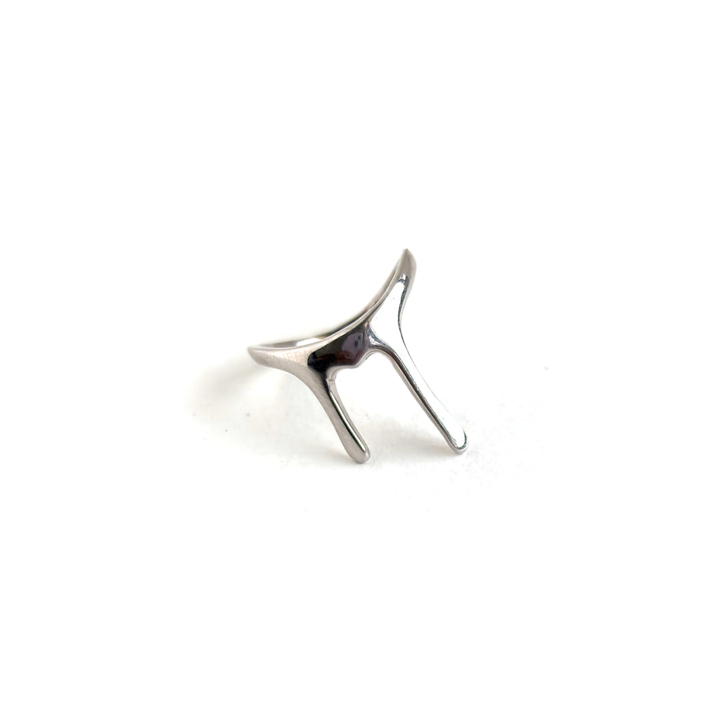Trendy Melted Pure Silver Ring