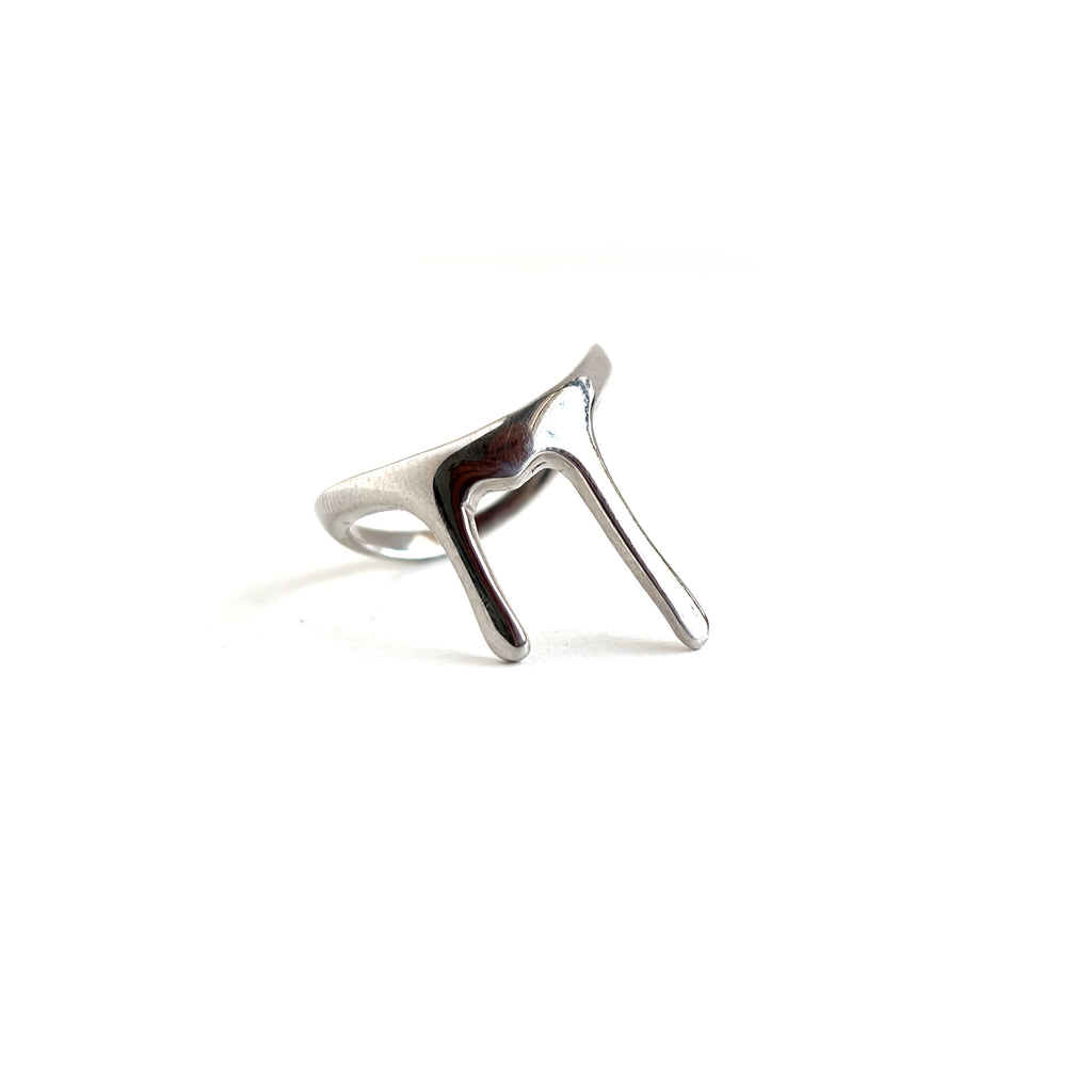 Trendy Melted Pure Silver Ring
