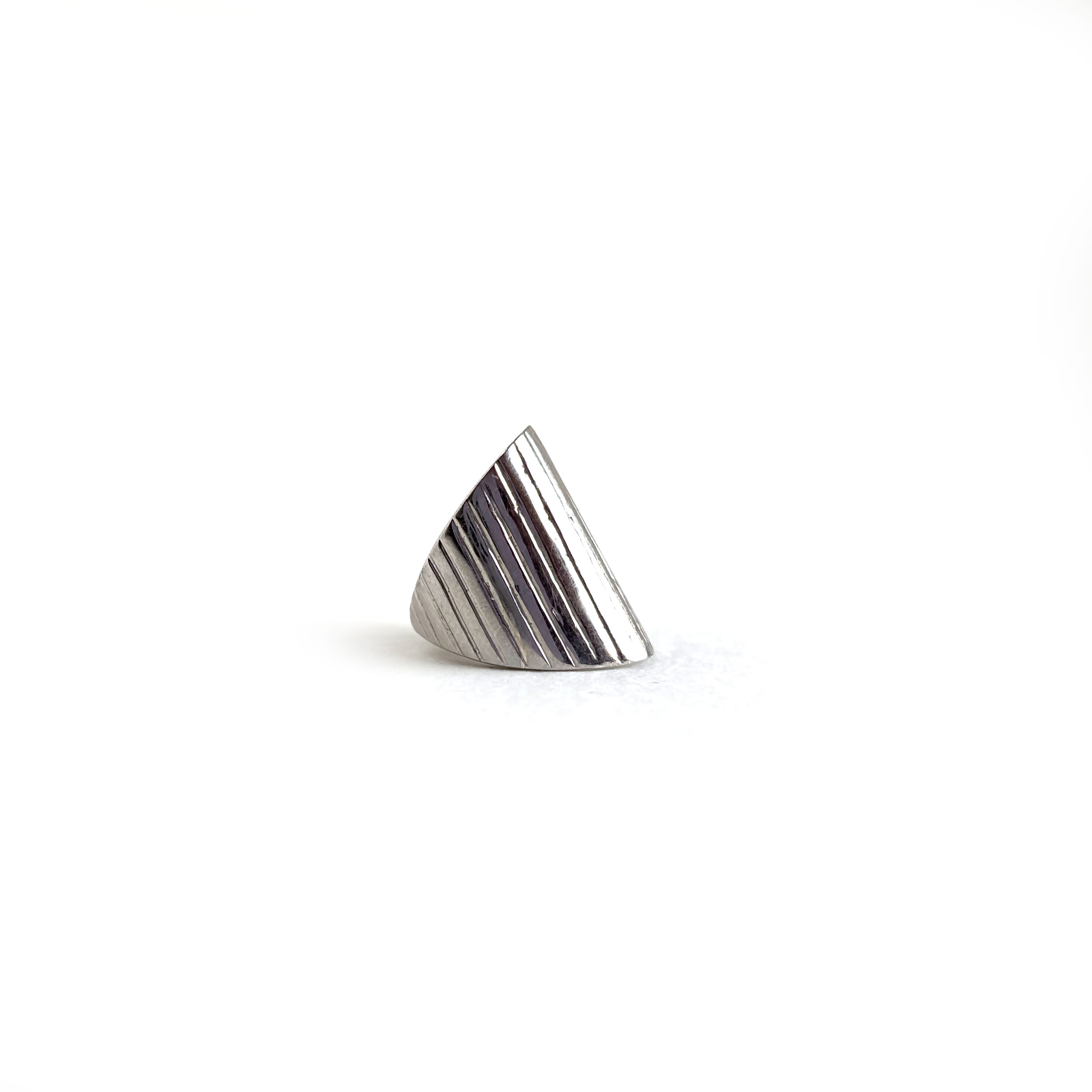 Wide Ribbed 925 Silver Ear Cuff - No Piercing Needed
