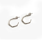 Bamboo Textured 925 Silver Earrings