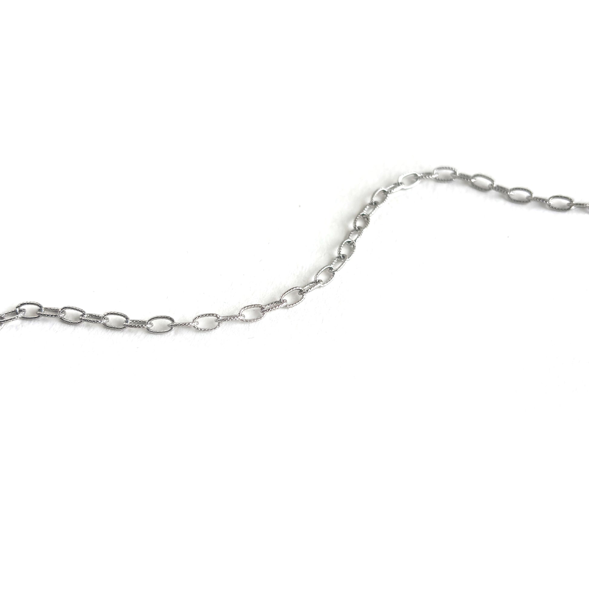 Sterling Silver Textured Oval Link Chain