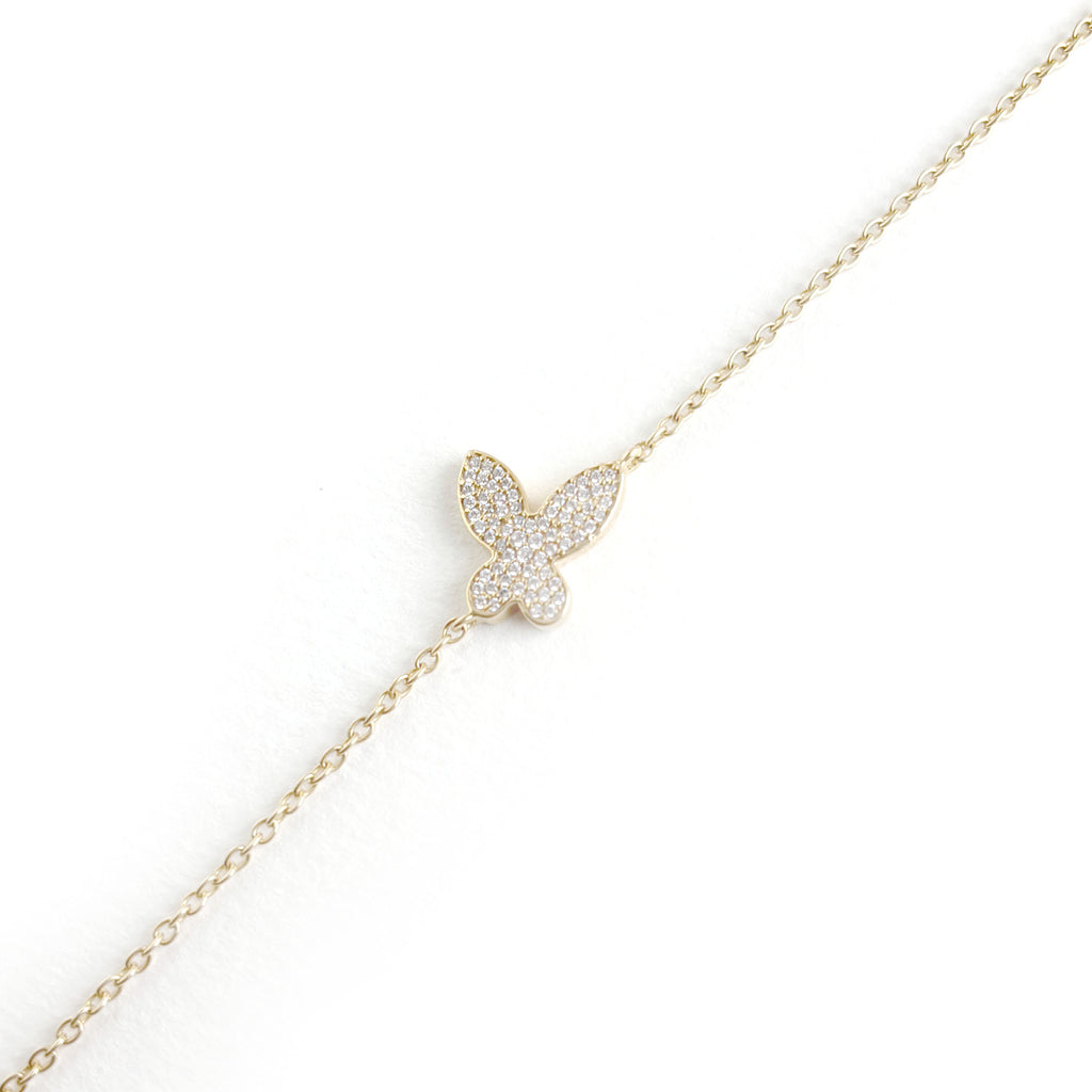 925 Silver Pave Butterfly Bracelet