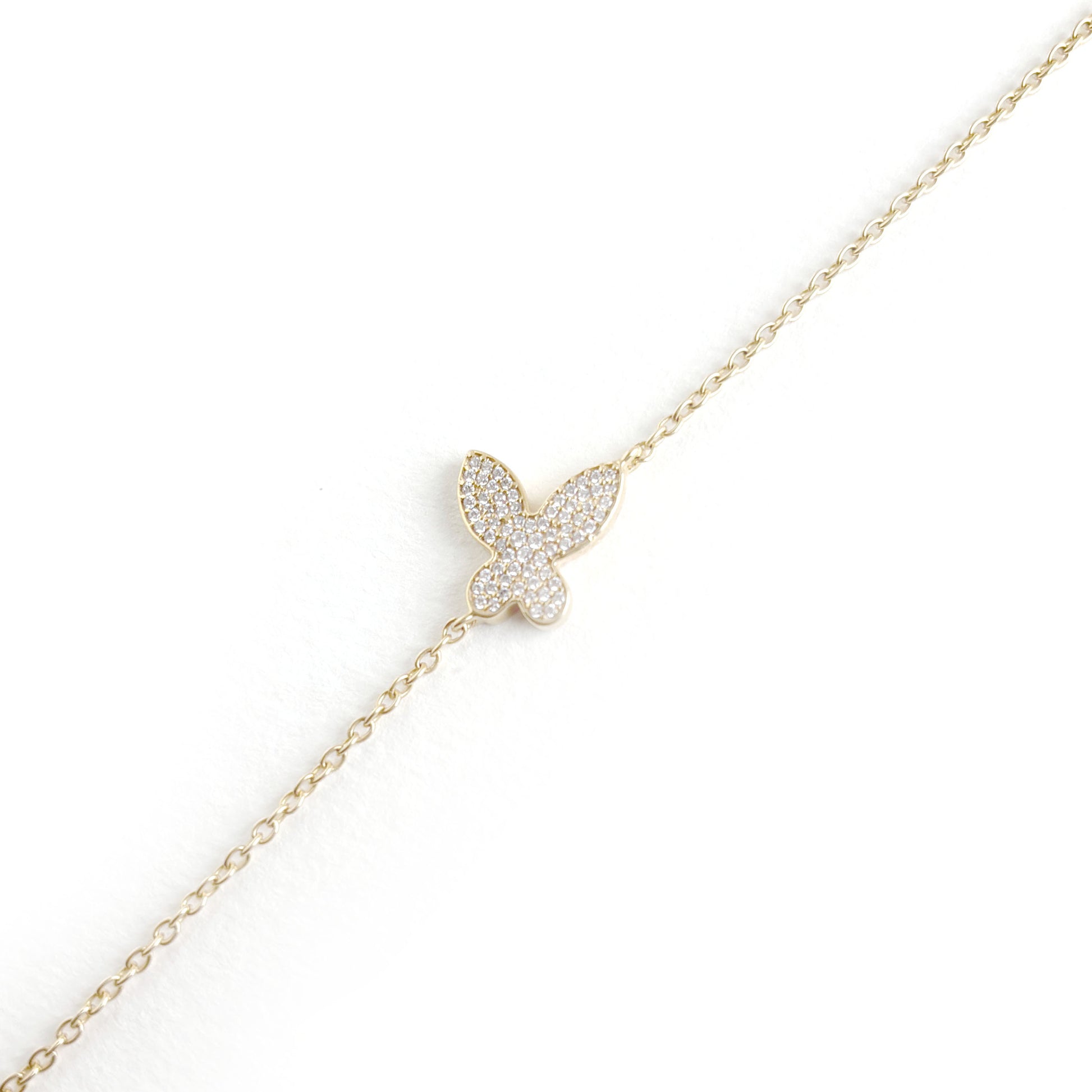 925 Silver Pave Butterfly Bracelet