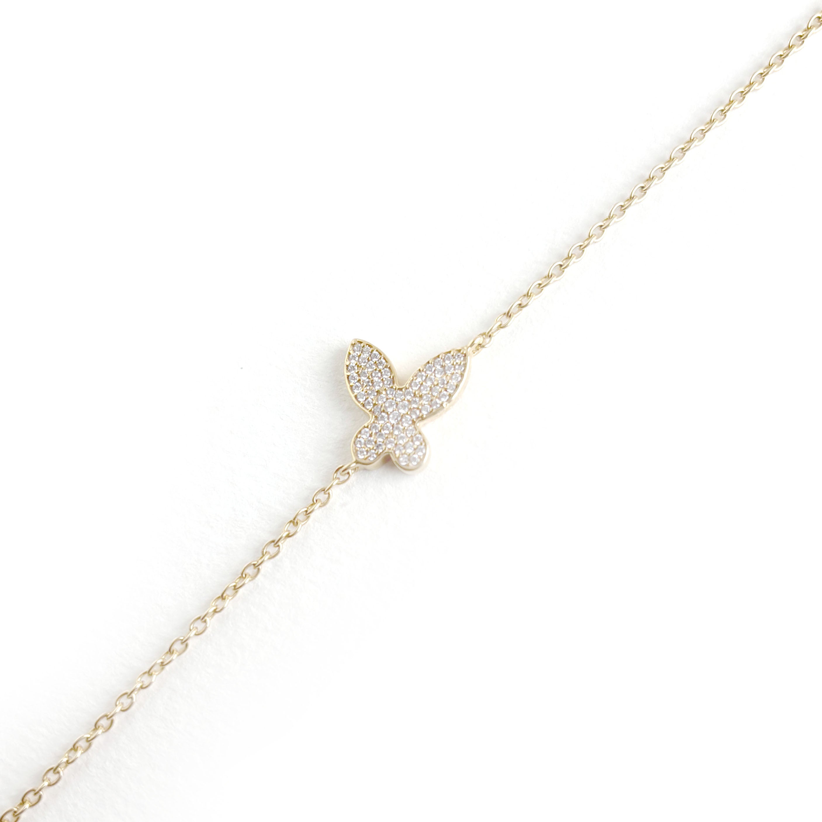 925 Silver Pave Butterfly Bracelet