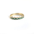 Vintage 925 Silver Green Enamel Band