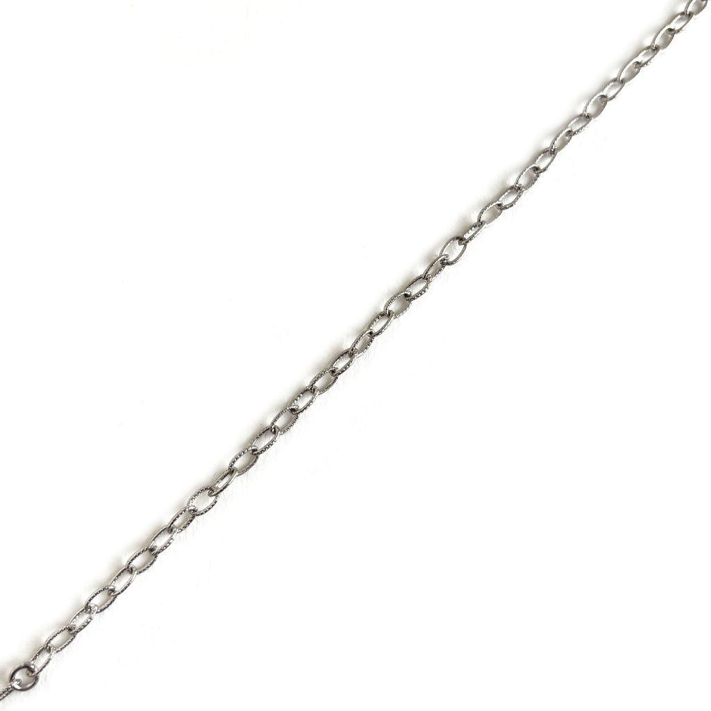 18k Gold Plated Textured Oval Link Chain Bracelet