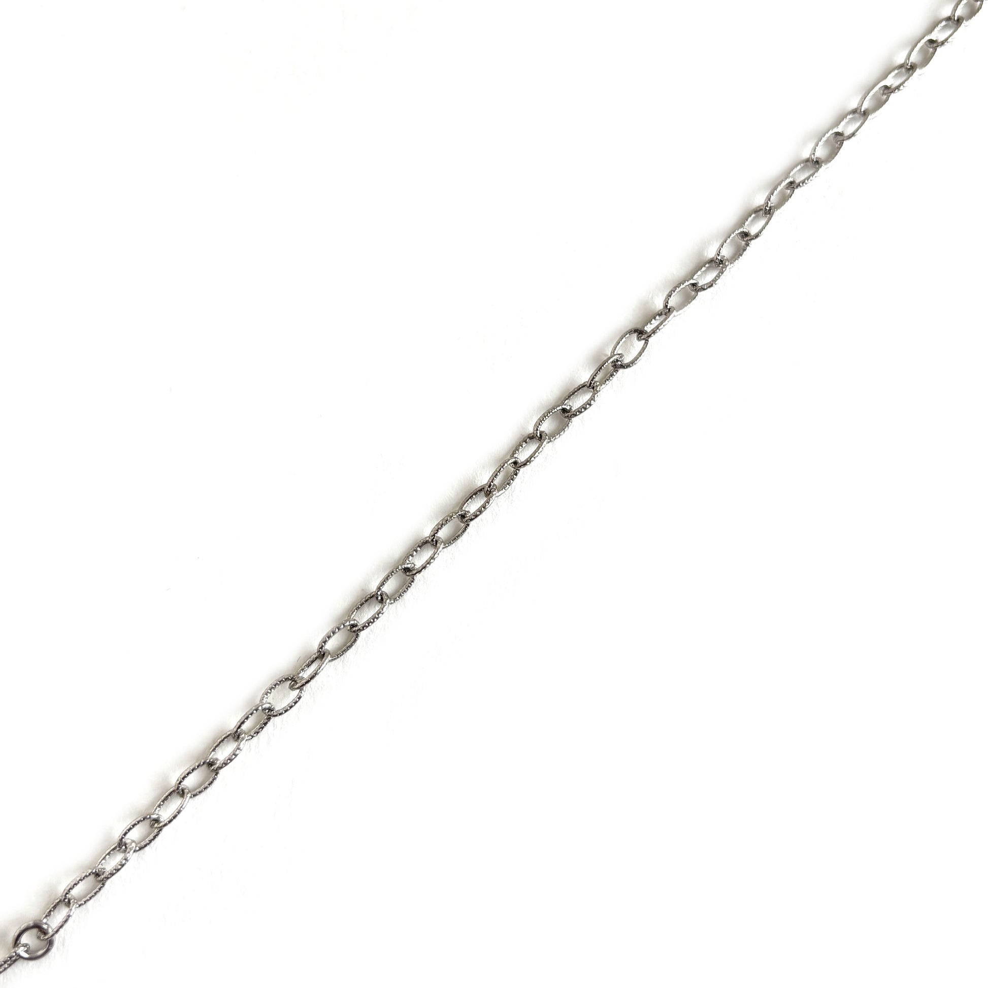 18k Gold Plated Textured Oval Link Chain Bracelet