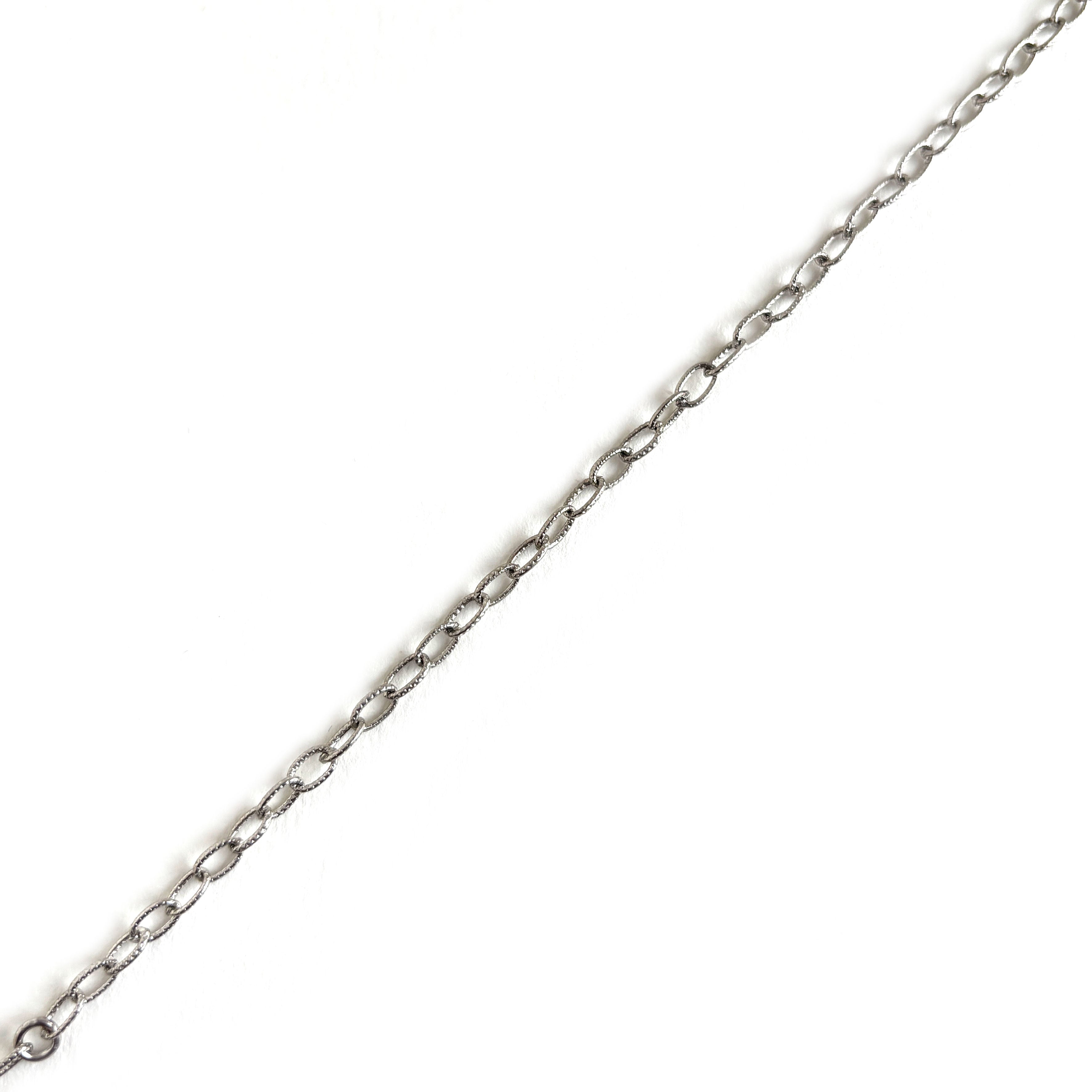 18k Gold Plated Textured Oval Link Chain Bracelet
