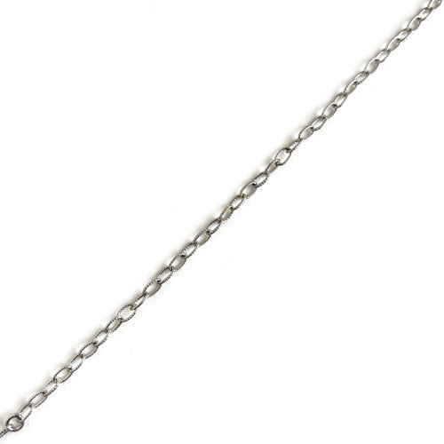 18k Gold Plated Textured Oval Link Chain Bracelet