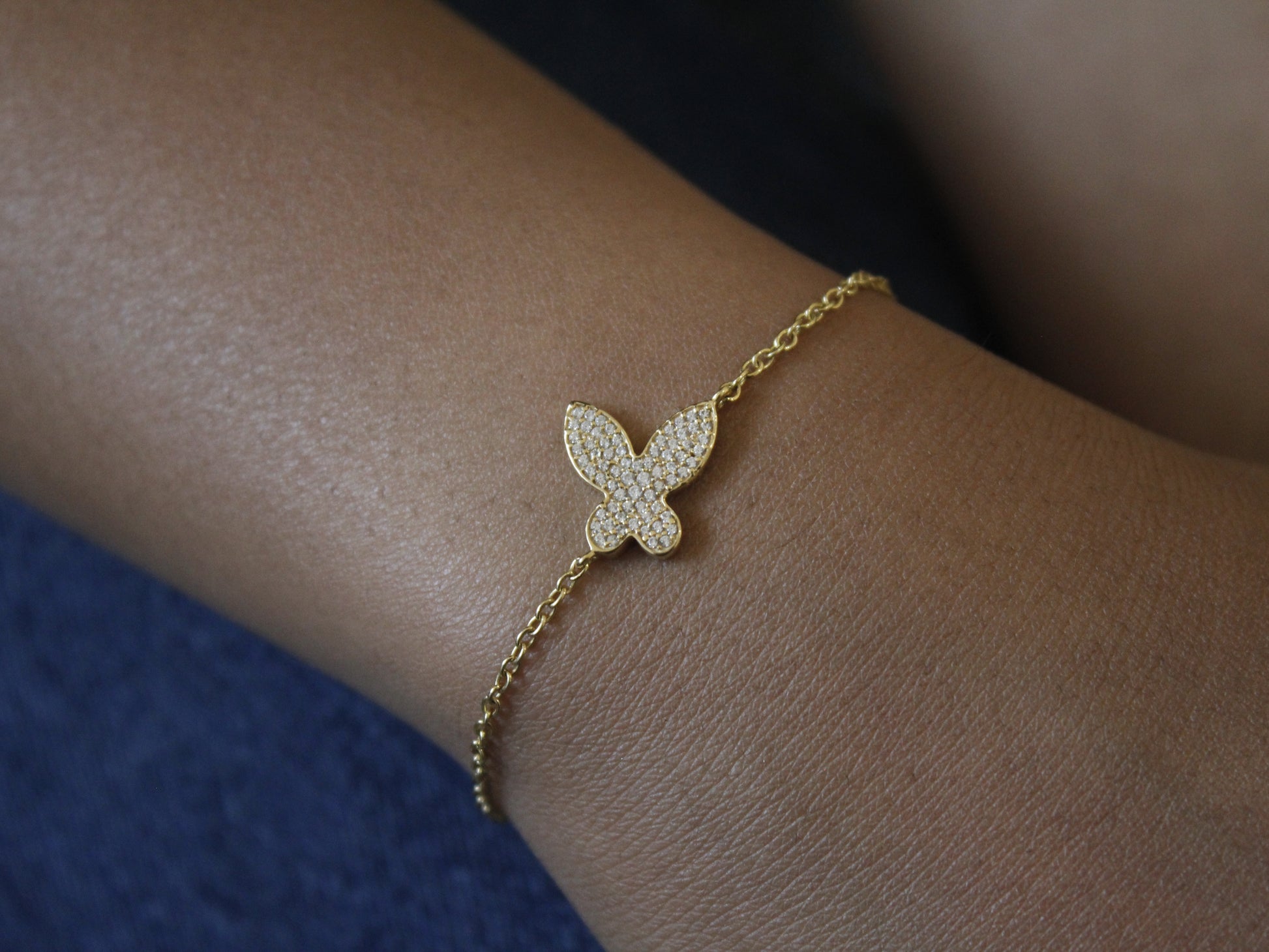 925 Silver Pave Butterfly Bracelet