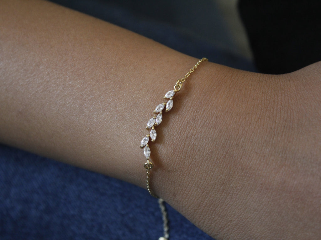 925 Silver Marquise Leaf Bracelet