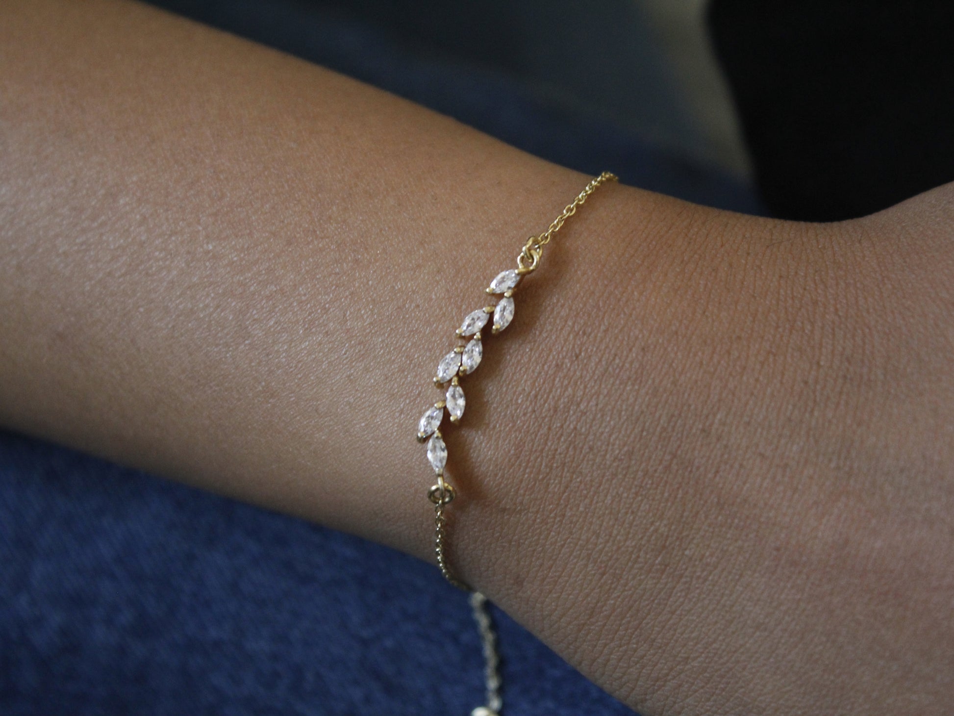 925 Silver Marquise Leaf Bracelet