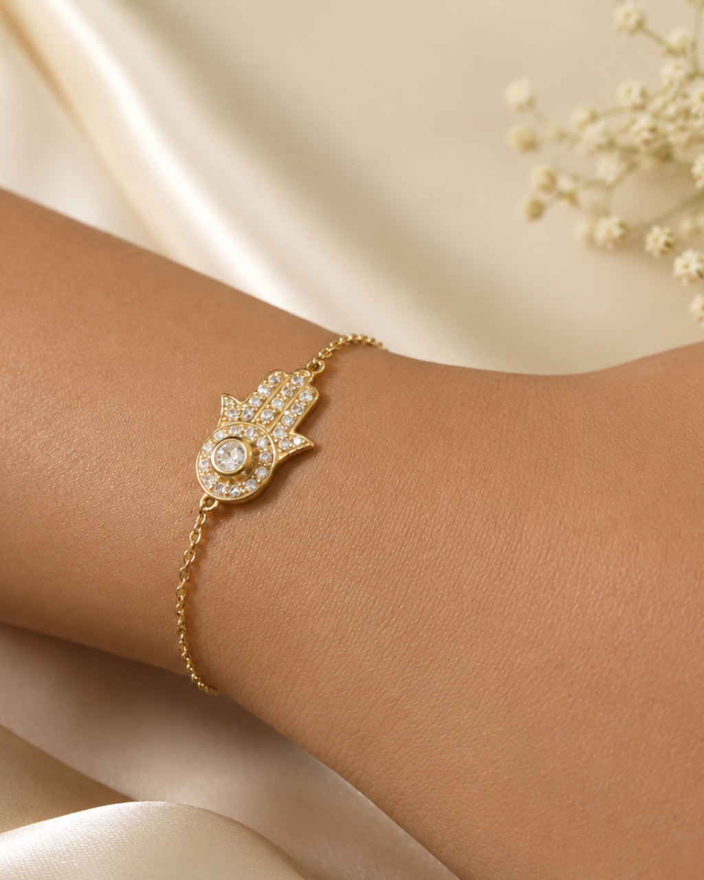 925 Silver Hamsa Hand Protection Bracelet