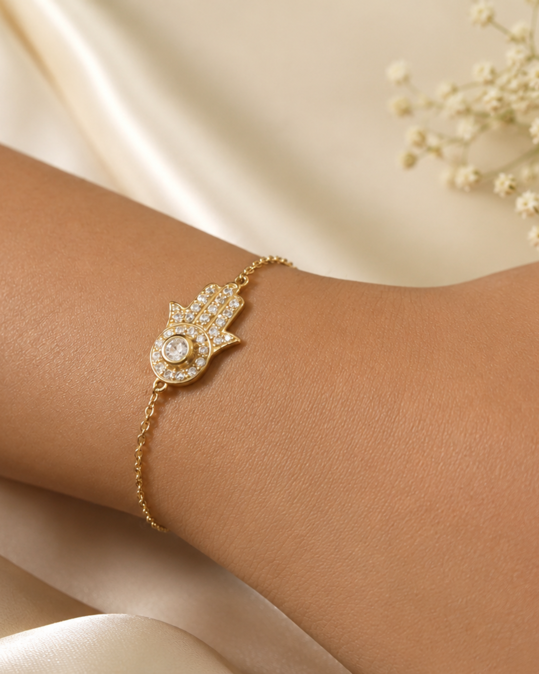 925 Silver Hamsa Hand Protection Bracelet