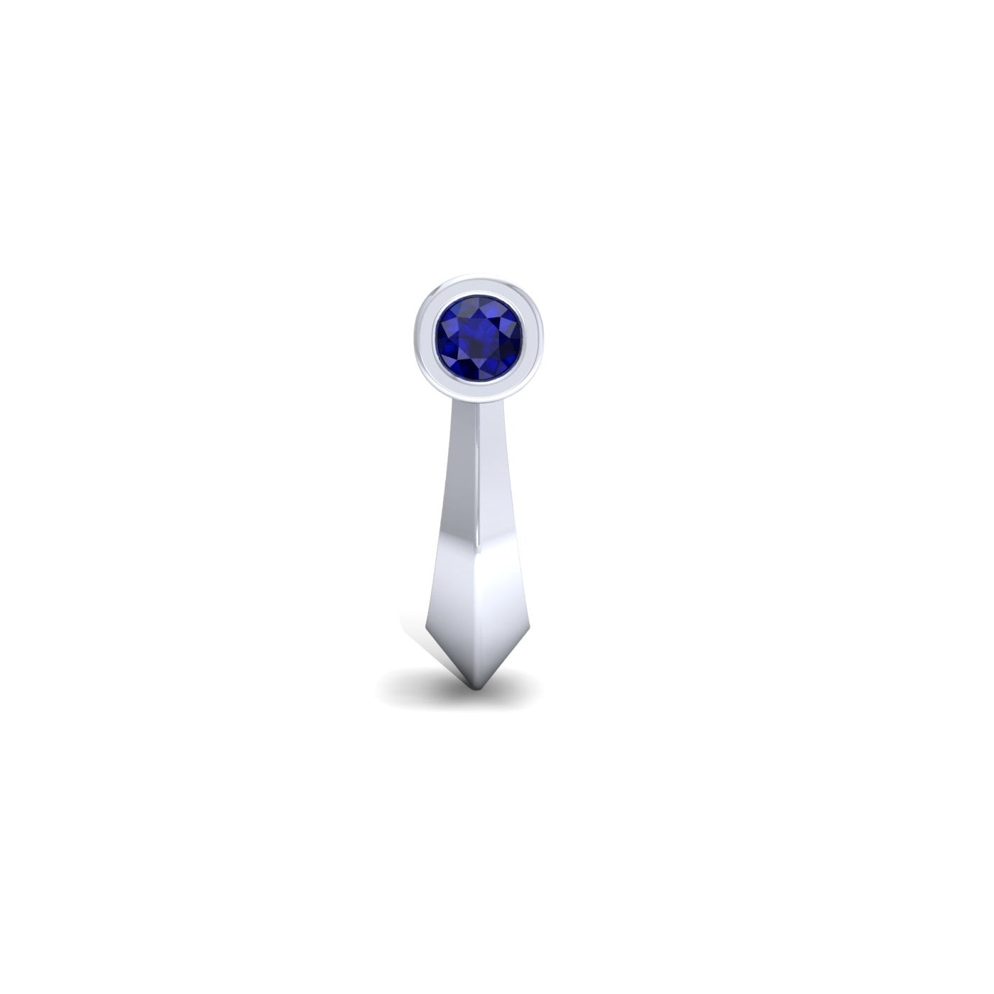 925 Silver Modern U-Shape Bezel Studs - Ruby, Emerald & Sapphire Colors