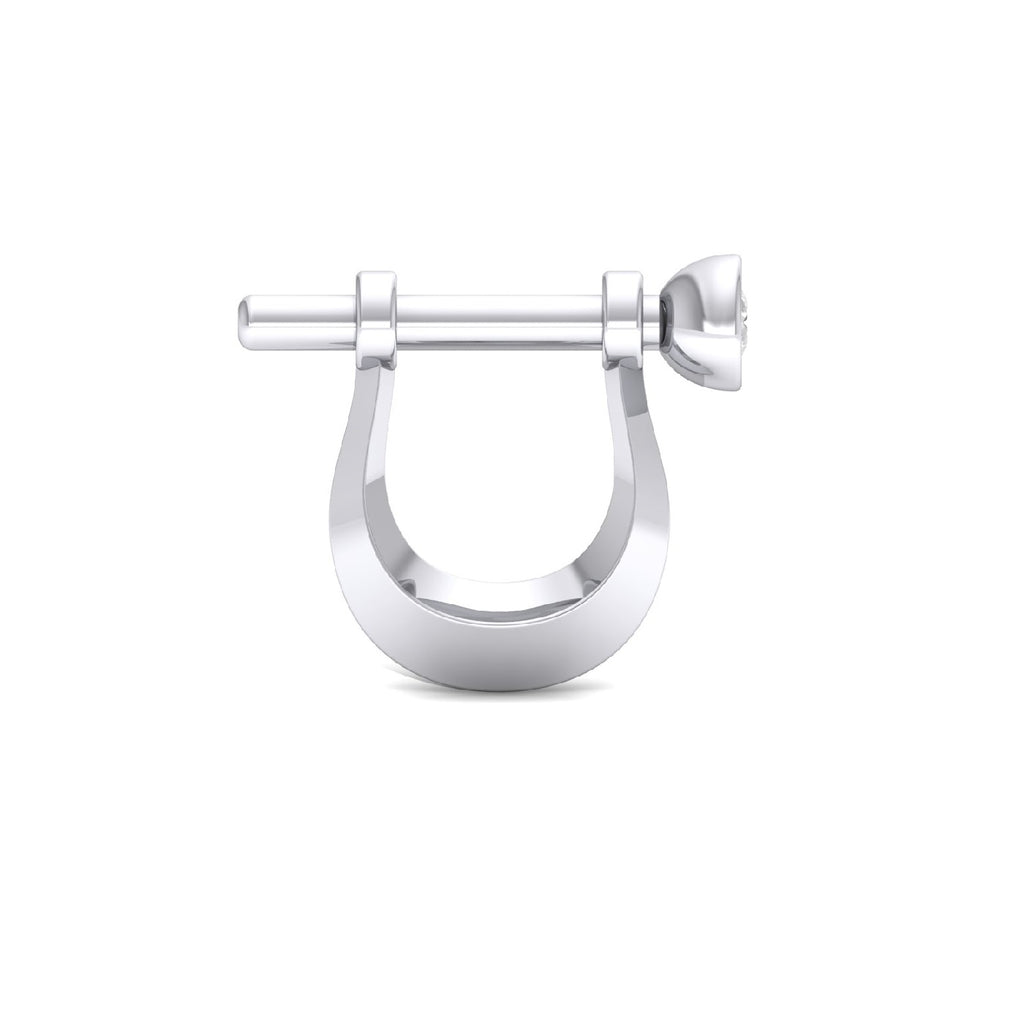 925 Silver Modern U-Shape Bezel Studs - Ruby, Emerald & Sapphire Colors