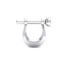 925 Silver Modern U-Shape Bezel Studs - Ruby, Emerald & Sapphire Colors