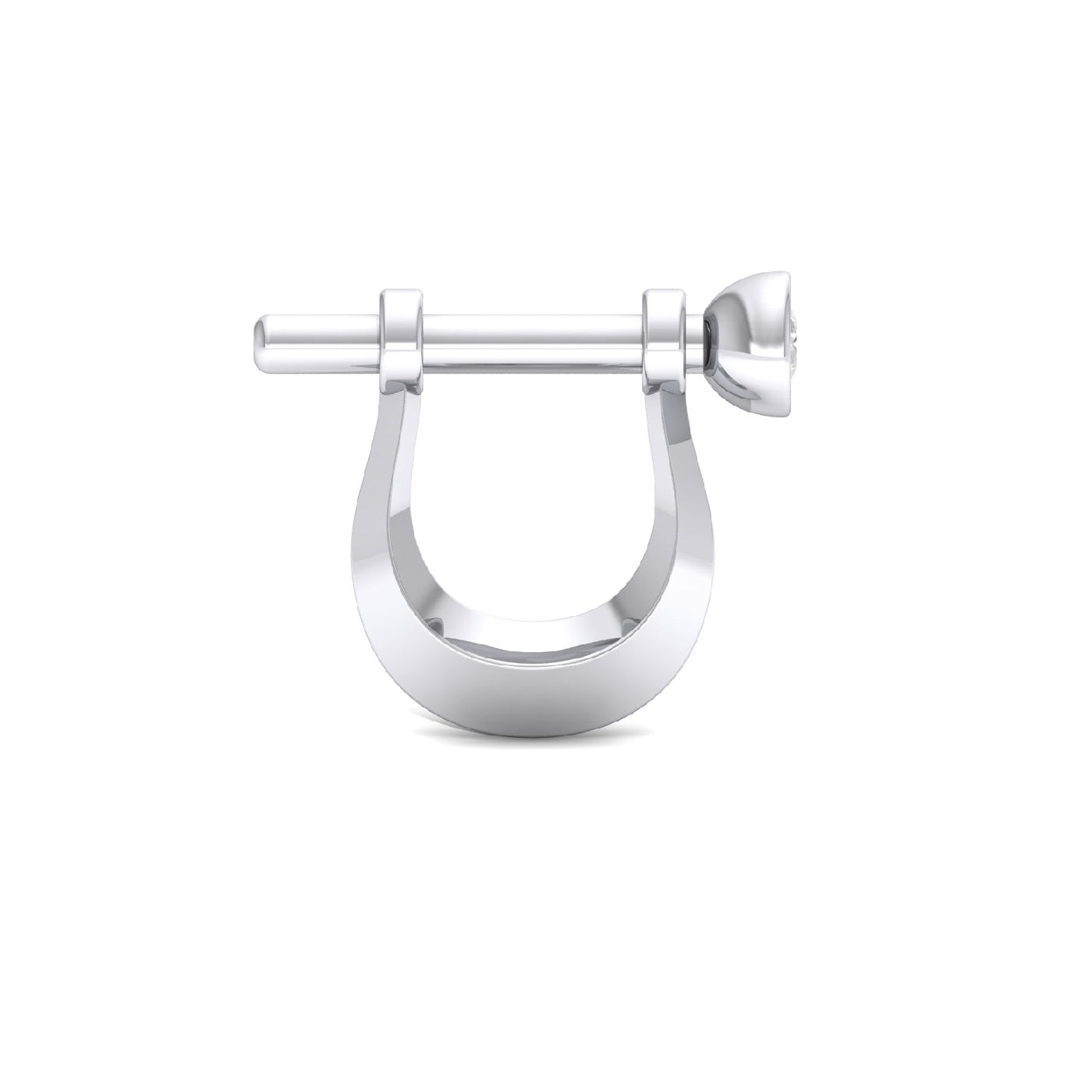 925 Silver Modern U-Shape Bezel Studs - Ruby, Emerald & Sapphire Colors