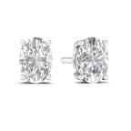Classic Oval Cut Solitaire Studs Earrings - 925 Silver