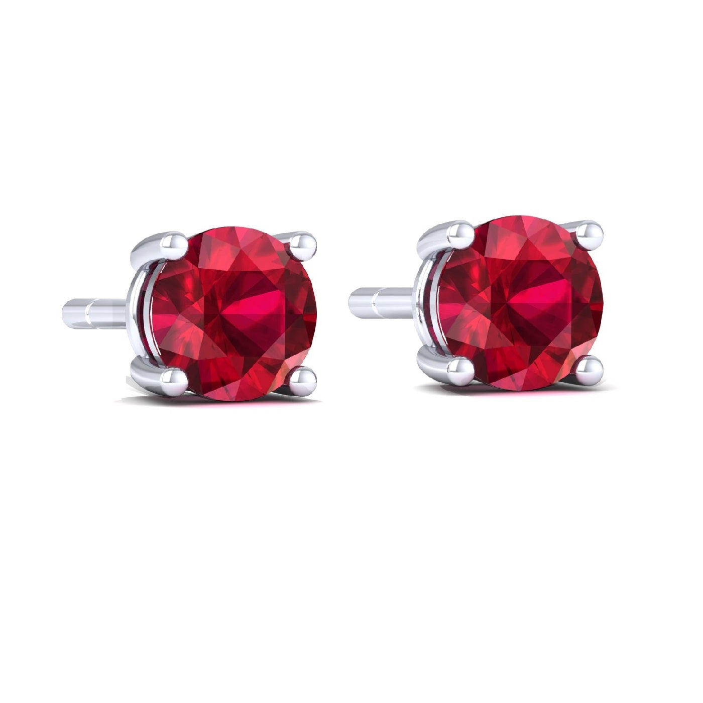 Tiny Ruby 925 Silver Earring Stud
