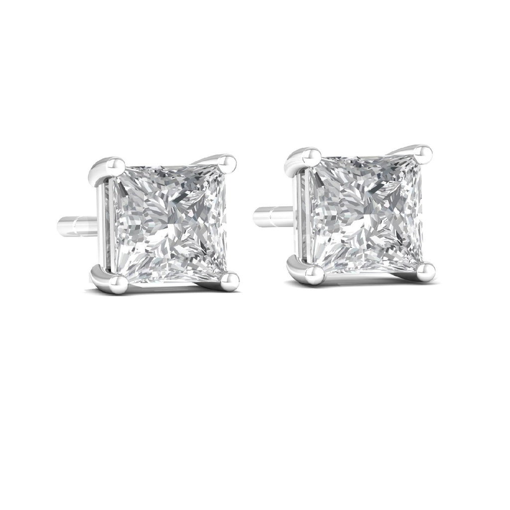 Square Cut 925 Silver Studs Earrings