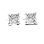 Square Cut 925 Silver Studs Earrings