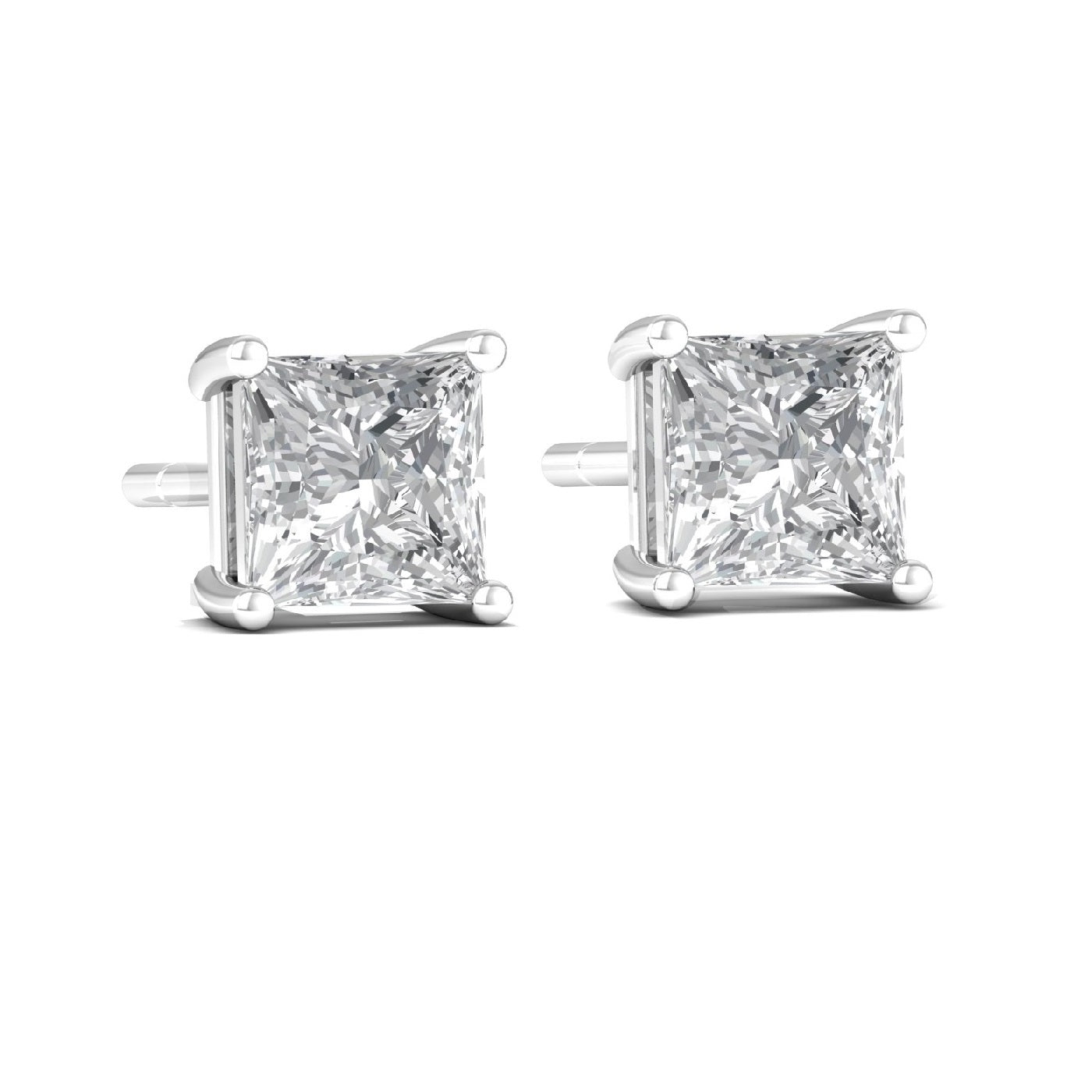 Square Cut 925 Silver Studs Earrings