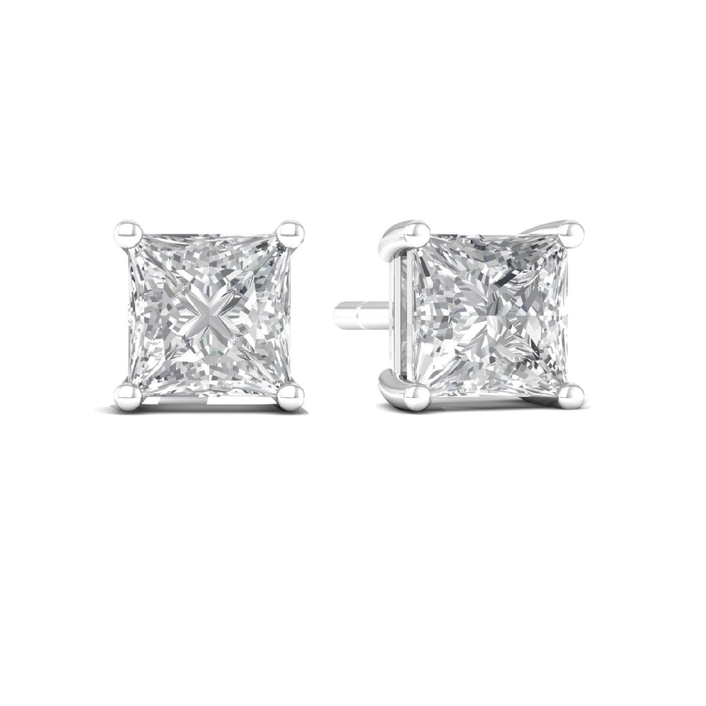 Square Cut 925 Silver Studs Earrings