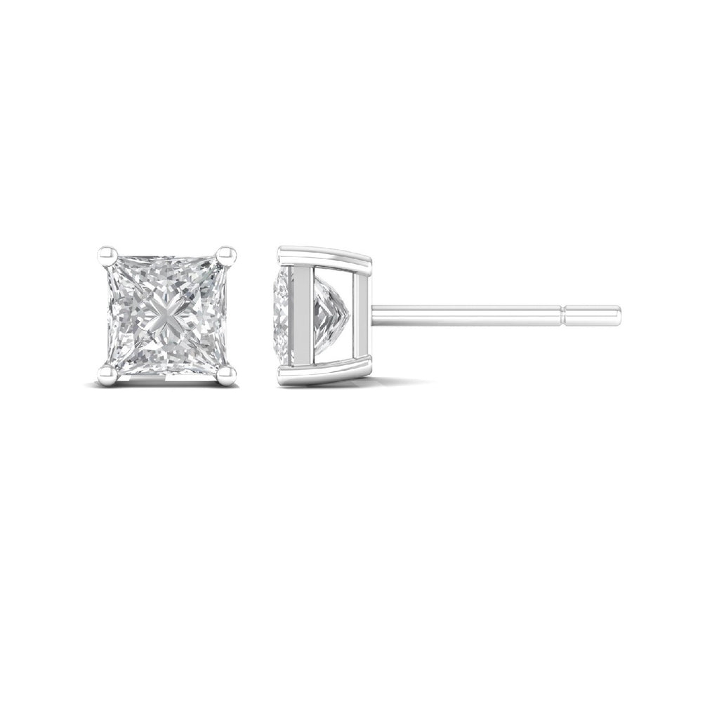Square Cut 925 Silver Studs Earrings