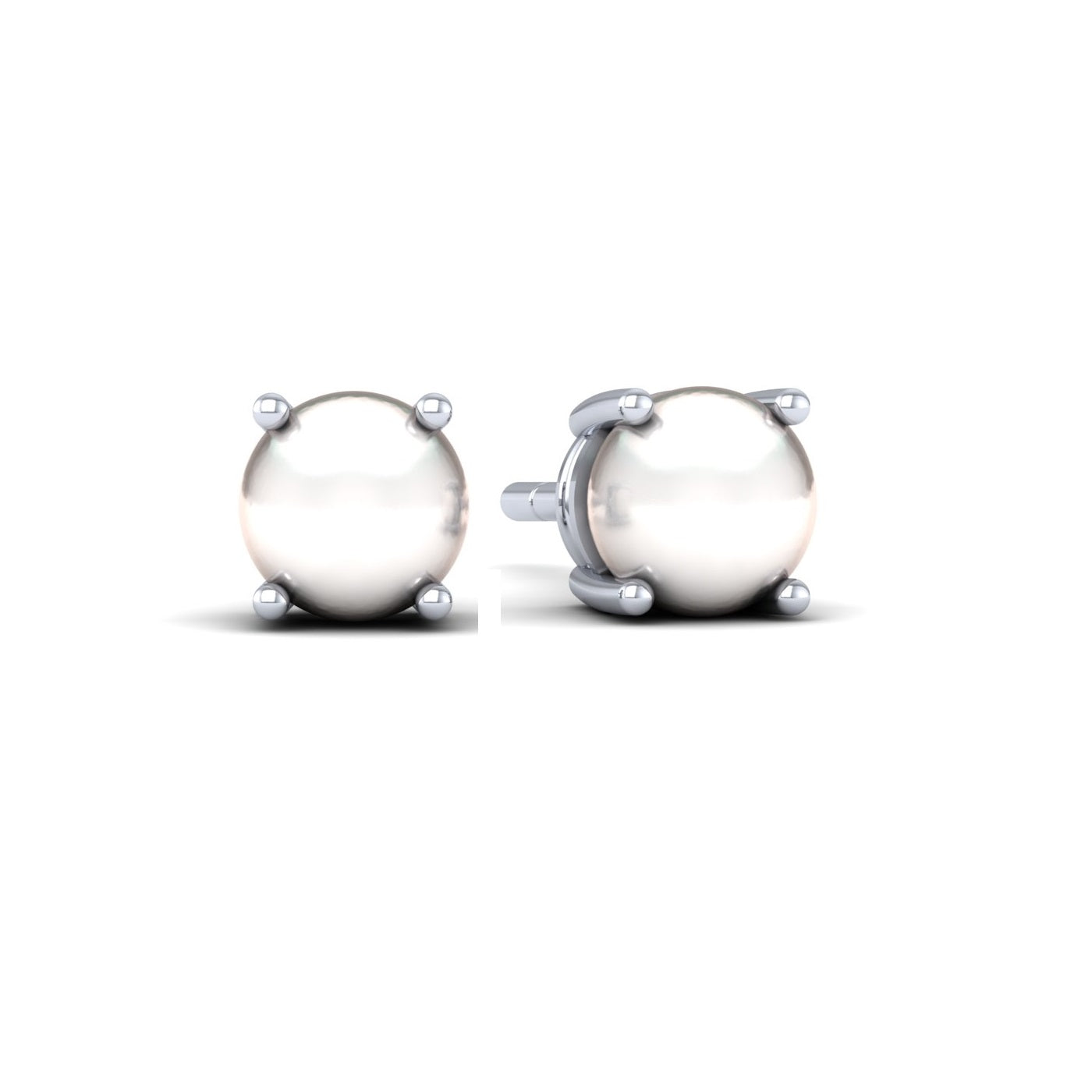 Classic Round Pearl 925 Silver Studs