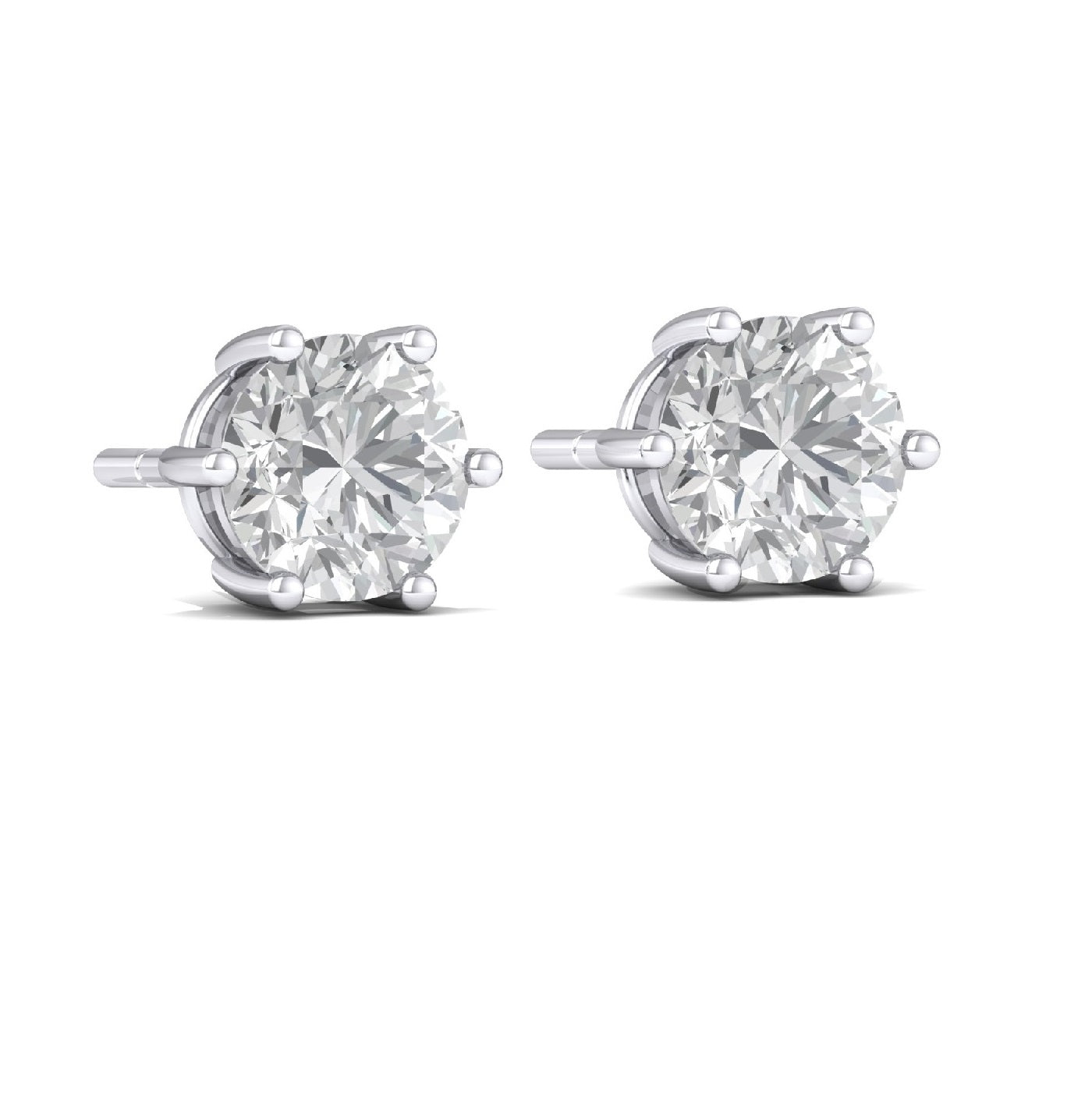 Brilliant Cut Diamond Simulant Earrings | Sparkly Silver Studs