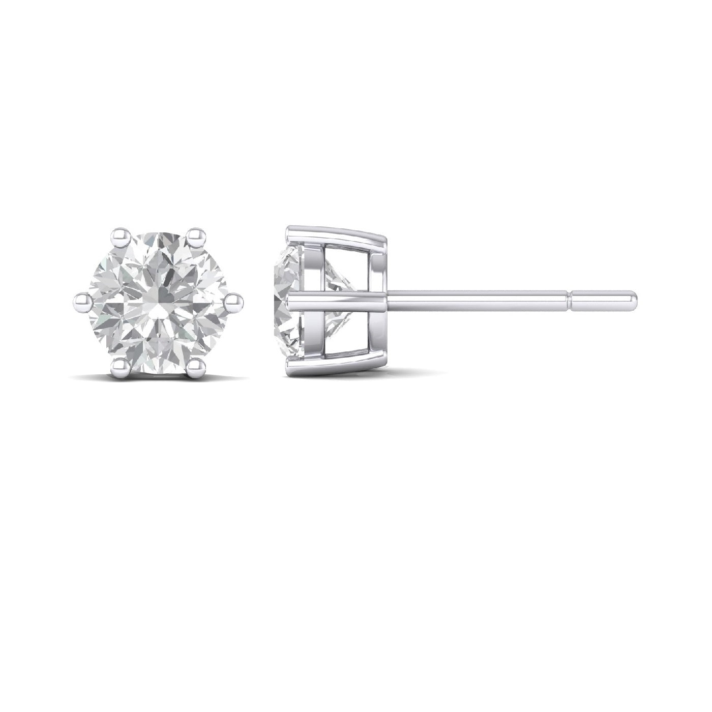 Brilliant Cut Diamond Simulant Earrings | Sparkly Silver Studs