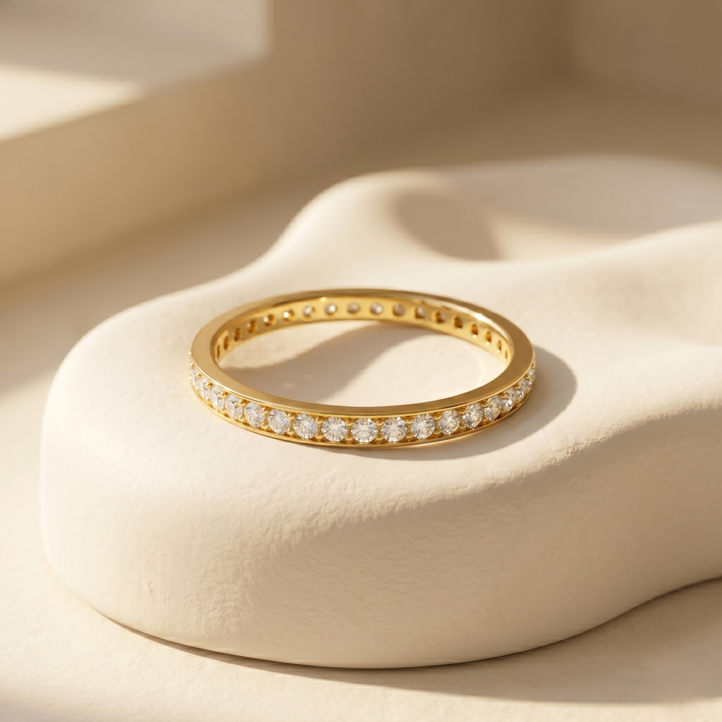 Silver Sparkling Band Ring