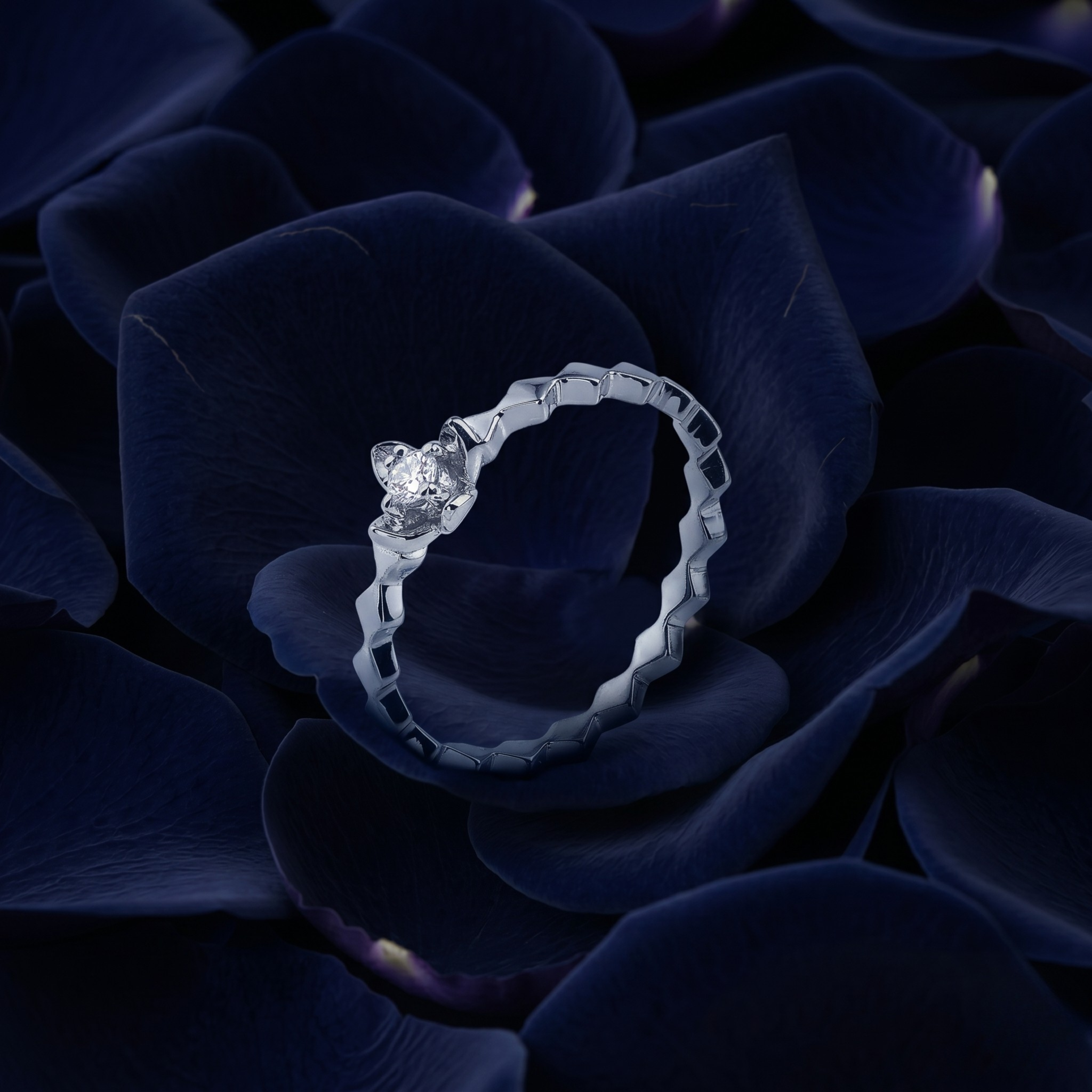 Stone Studded 925 Silver Band Ring