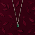 Minimalist Emerald Cut Necklace - 925 Sterling Silver