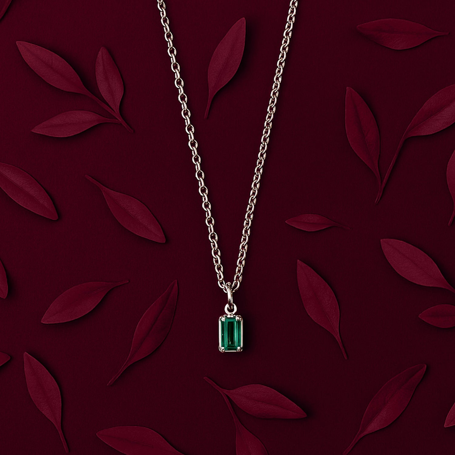 Minimalist Emerald Cut Necklace - 925 Sterling Silver