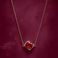 Minimalist Round Garnet Pendant - 925 Sterling Silver
