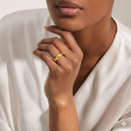 Minimal Gold Finish Silver Adjustable Band